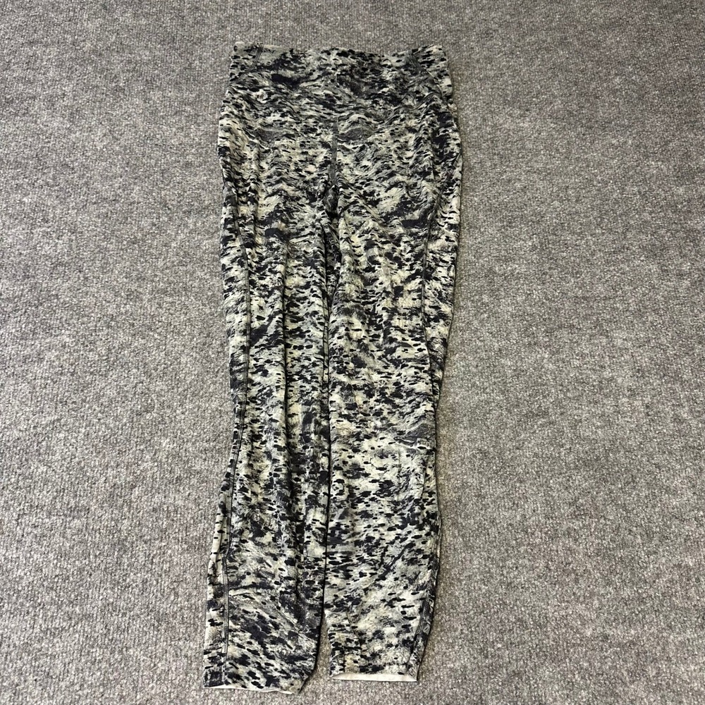 Lululemon Leggings Womens Size 4 Grey Black Abstract Camo High Rise Athletic